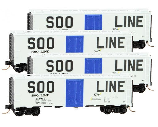 Micro-Trains 99300112 N Soo Line 40' Steel Reefer Runner Pack (Set of 4)