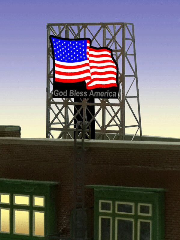 Miller Engineering 339095 N/Z U.S Flag Animated Rooftop Neon Billboard
