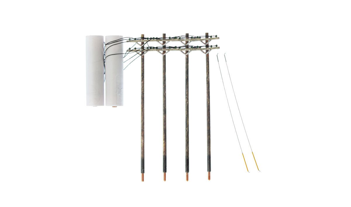 Woodland Scenics US2281 O Pre-Wired Poles Double Crossbar
