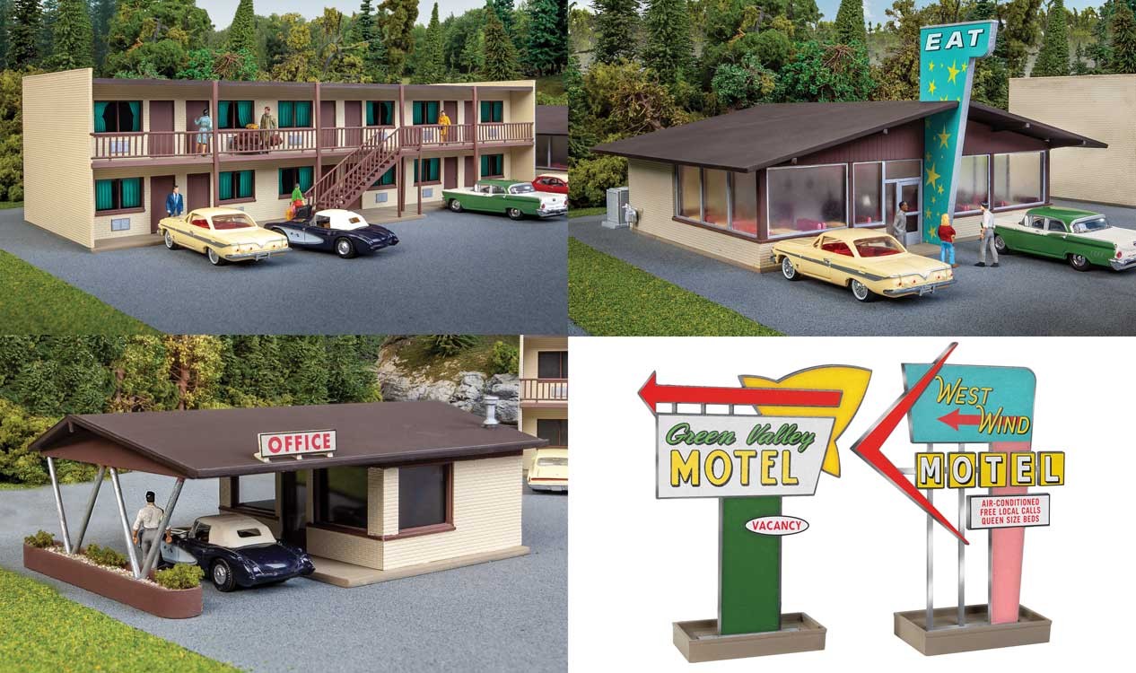 Walthers 933-3487 HO Vintage Motor Hotel with Office and Restaurant Kit