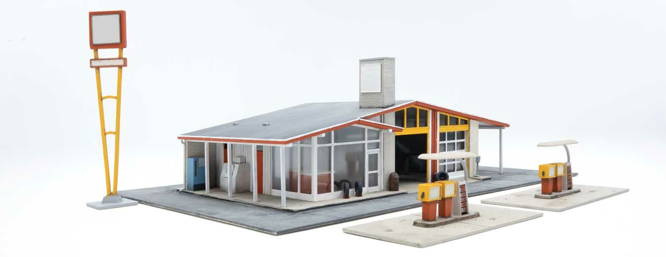 Walthers 933-3541 HO Scale Vintage Gas Station Building Kit