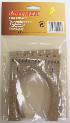 Vollmer 2501 HO Scale Brown Plastic Tunnel Portal (Pack of 2)