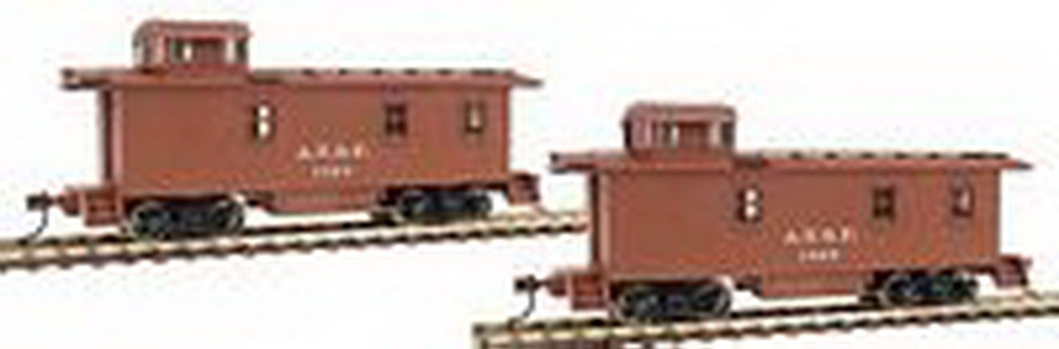 Walthers 932-27582 HO AT&SF Santa Fe 1300 Series  Wood Caboose (Set of 2)