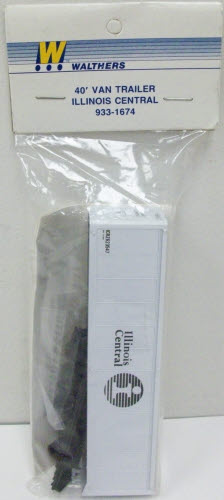 Walthers 933-1674 HO Scale Illinois Central 40' Van Trailer Kit