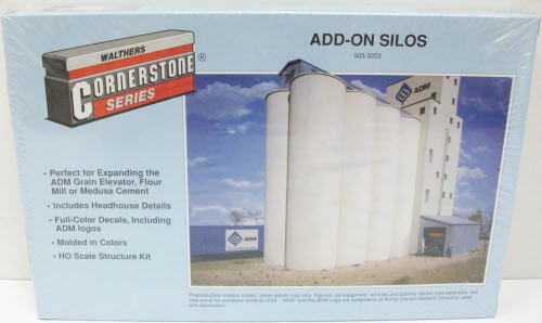 Walthers 933-3023 HO Scale Add-On Silos Structure Kit