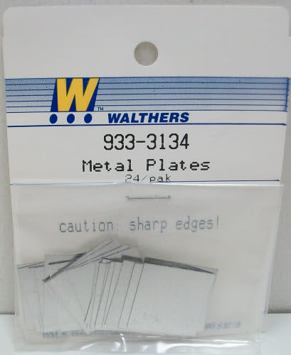 Walthers 933-3134 HO Metal Plates 24pk