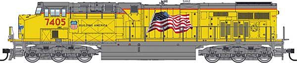 Walthers 910-20210 HO UP GE ES44AC Diesel Locomotive with DCC/Sound #7405