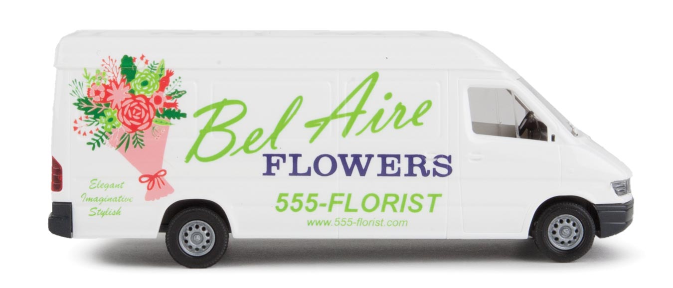 Walthers 949-12205 HO Bel Aire Flowers Assembled Delivery Van