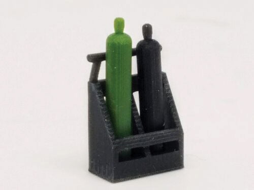 All Scale Miniatures 870905 HO Oxygen and Acetyline Torch Welding Cart