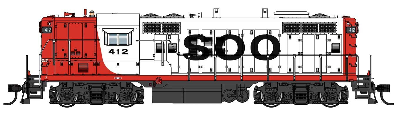 Walthers 920-42709 HO SOO Line GP9 PHII Diesel Locomotive with Sound & DCC #412