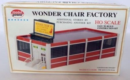 Model Power 458 HO Wonder Chair Factory w/ Lighted Billboard Building Kit