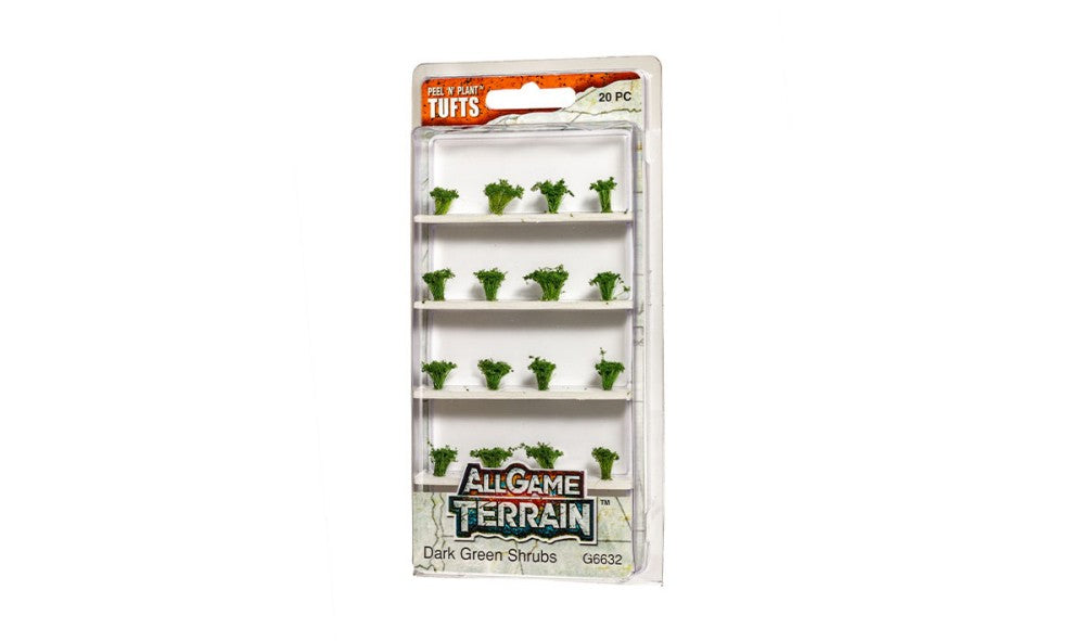 Woodland Scenics G6632 All Game Terrain Dark Green Shrubs Tufts (Pack of 20)