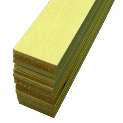 Midwest Products 4104 1/8" x 1" x 24" Micro-Cut Basswood Sheets (Pack of 15)