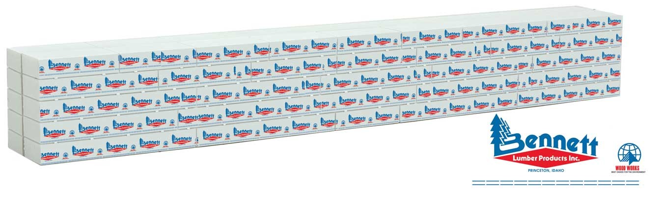 Walthers 949-3162 HO Wrapped Bennett Lumber Load for 72' Centerbeam Flatcar