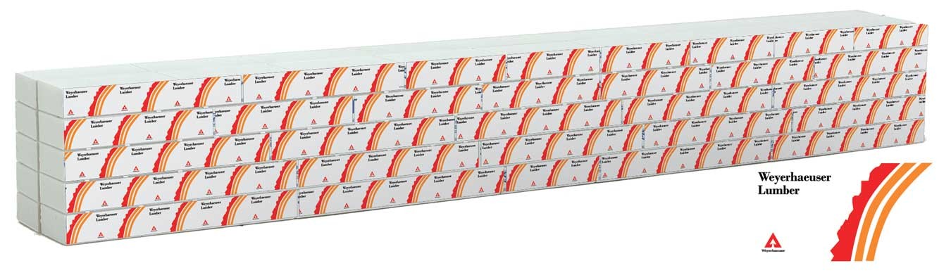 Walthers 949-3167 HO Wrapped Weyerhauser Lumber Load for 72'' Centerbeam Flatcar