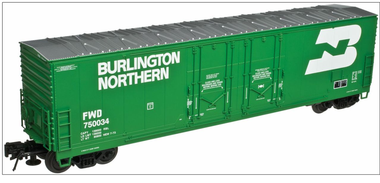Atlas 20003427 HO Burlington Northern Evans 53' Double Plug-Door Boxcar #750022