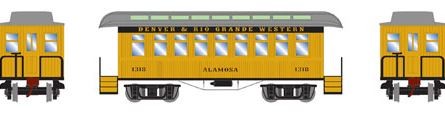 Roundhouse 84298 HO RTR 34' Old Time Overton Coach, D&RGW #1318